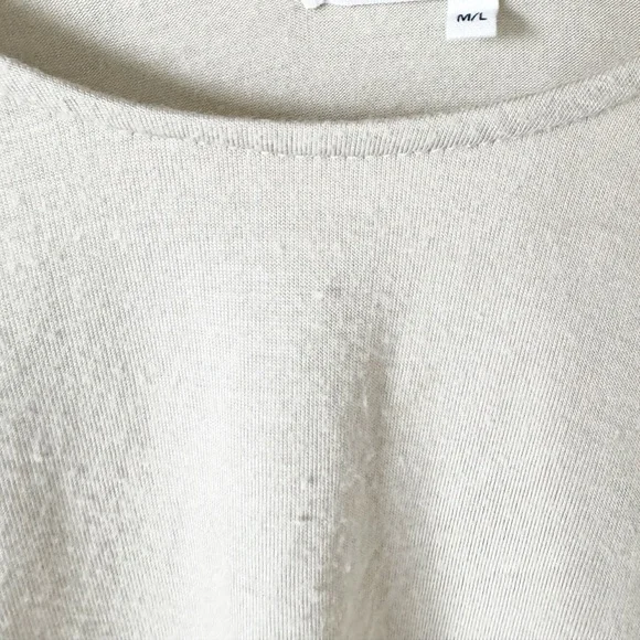 Joah Brown Ecru Long Sleeve Crop Tee M/L - Picture 4 of 9